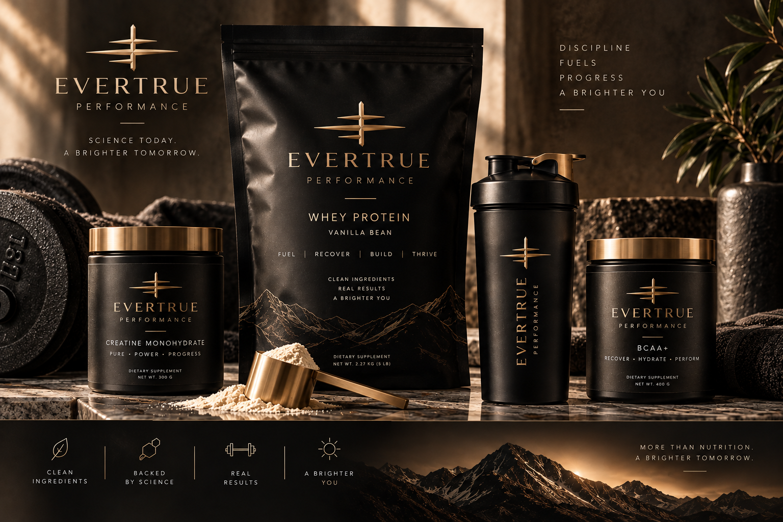 Abstract warm minimal editorial — EverTrue Longevity & Wellness