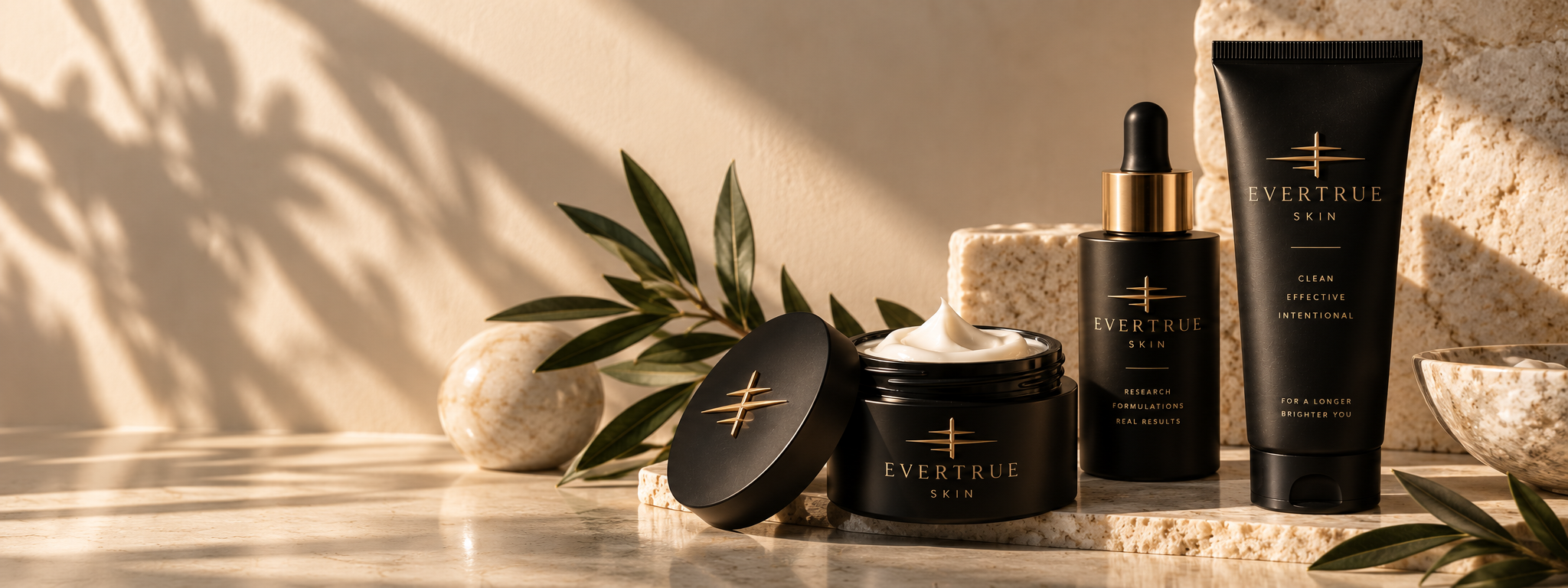 Premium skincare collection — minimal warm tones
